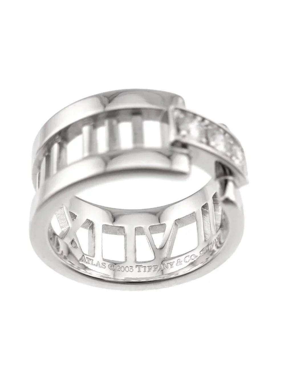 Tiffany & Co Atlas Ring Diamond White Gold 750